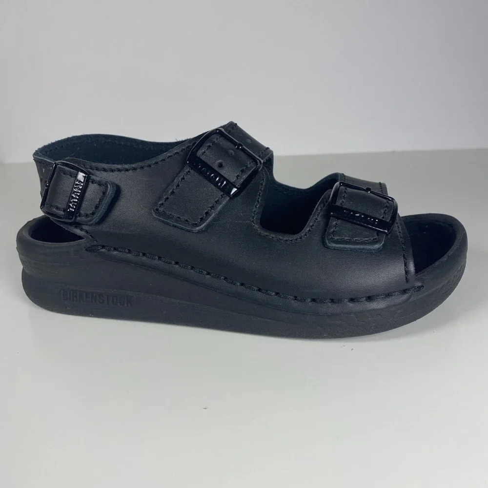 Birkenstock Tatami Men/Boy Size EU 36‎ US 3.5 Black Leather Double Strap Sandal
